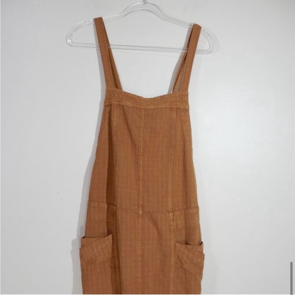 FP Savannah Overalls Jumpsuit Size M Wide Leg Flare Tie Back Cinnamon - EUC - Picture 7 of 9